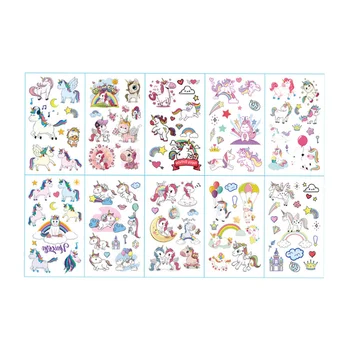 

20 Sheets Unicorn Tattoo Stickers Waterproof Cartoon Stickers Kids Temporary Tattoos Easter Stickers