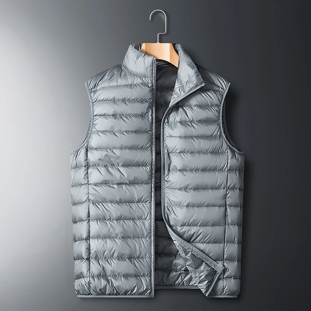 Duck Down Vest Men and Women Universal Spring Light Jackets Fashion Sleeveless Outerwear Coat Autumn Coat White Duck Down Gray