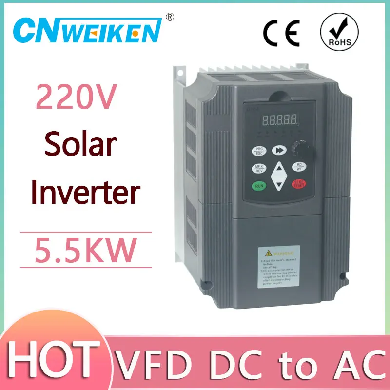 

AC 220V 8hp Solar VFD 5.5KW DC to AC 220V Three-phase inverter Frequency Converter Variable Frequency Drive
