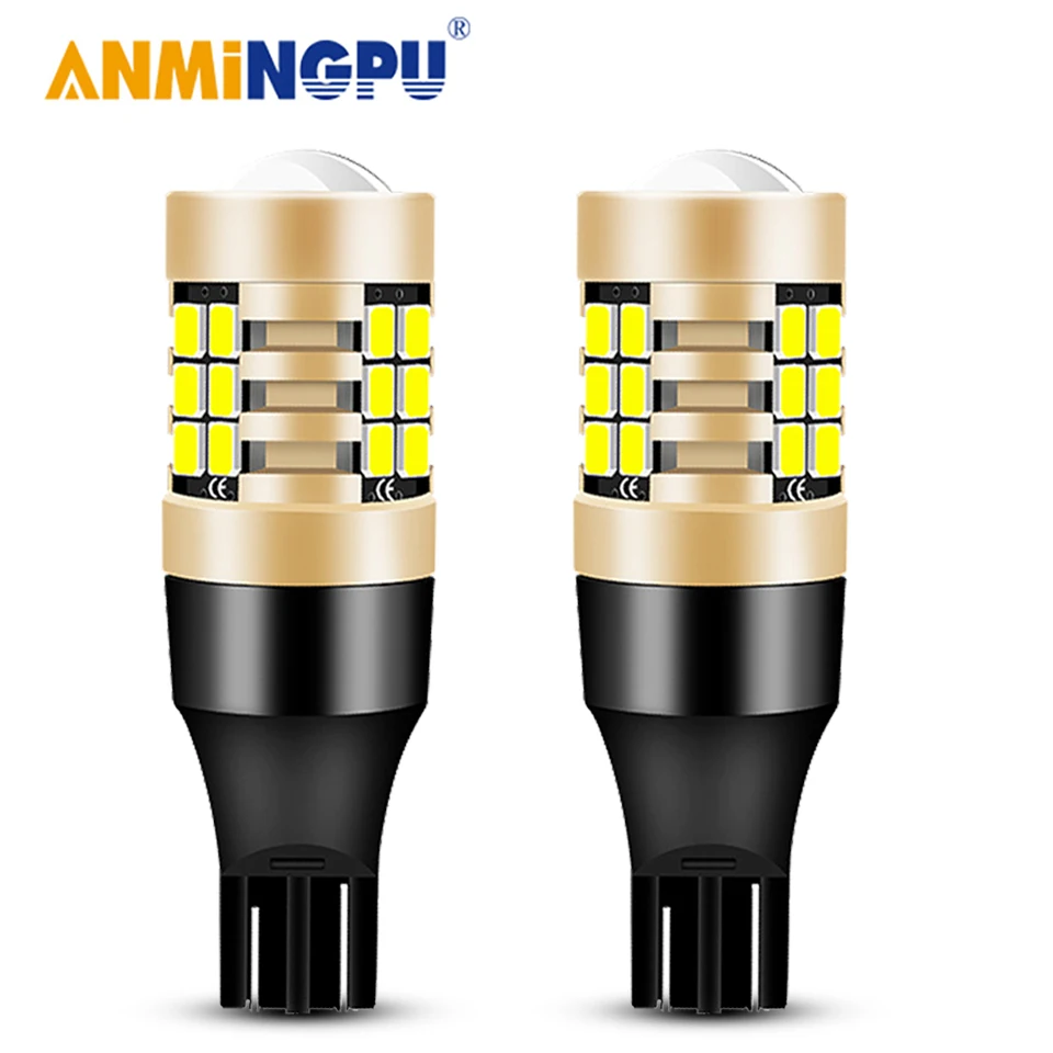 

ANMINGPU 2x Signal Lamp T15 Led Bulbs 21SMD 2835Chips Led W16W 921 912 Canbus Backup Light Car Reverse Light Tail Lamp White 12V
