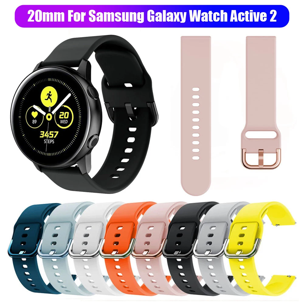 Мягкий силиконовый сменный ремешок для наручных часов ремешок 20 мм браслеты для Huami Amazfit Bip samsung Galaxy Watch Active 2 42 мм