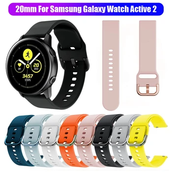 

Original 20mm Silicone Watch Band Replacement Strap for Samsung Galaxy Watch Active 2 42mm Wristbands for Huami Amazfit Bip