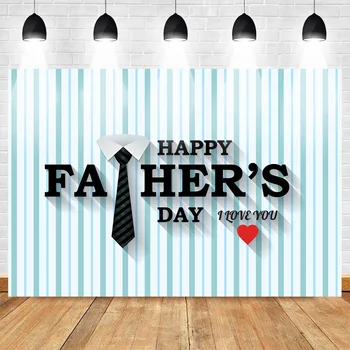 

Mohofoto Father's Day Backdrop Love Dad Theme Photo Background for Photo Studio Photophone Tie Green and White Stripes