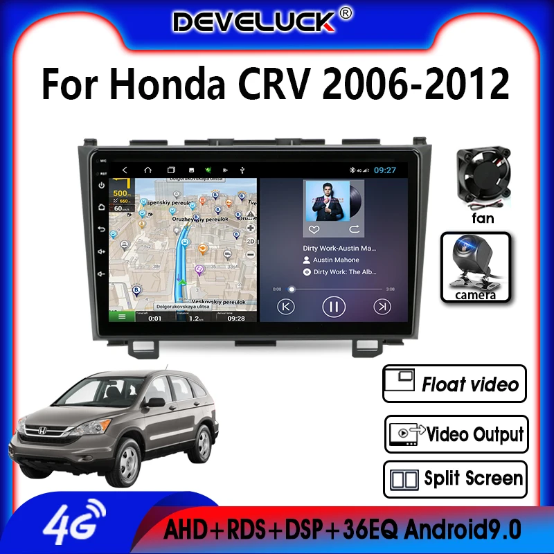 

Android9.0 2Din 4G+WiFi Car Radio For Honda CRV 2006-2012 Audio 2G+32G GPS Navigation Split Screen Multimedia Player Head Unit