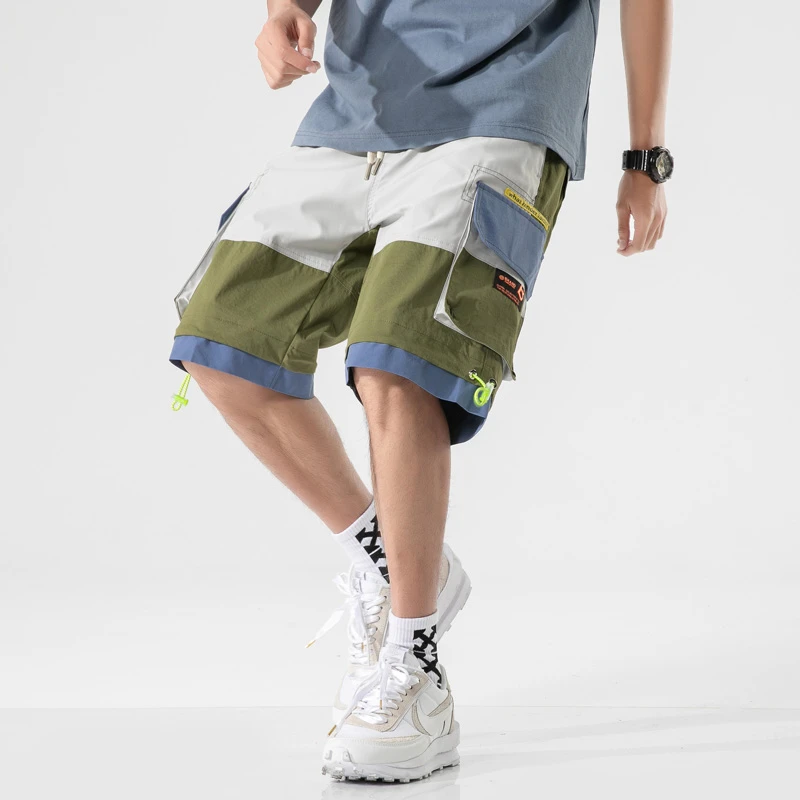 Pantalones cortos Cargo para hombre, Bermudas informales estilo Hip Hop Harajuku, elásticas, hasta la rodilla, verano 2023|Pantalones cortos| - AliExpress