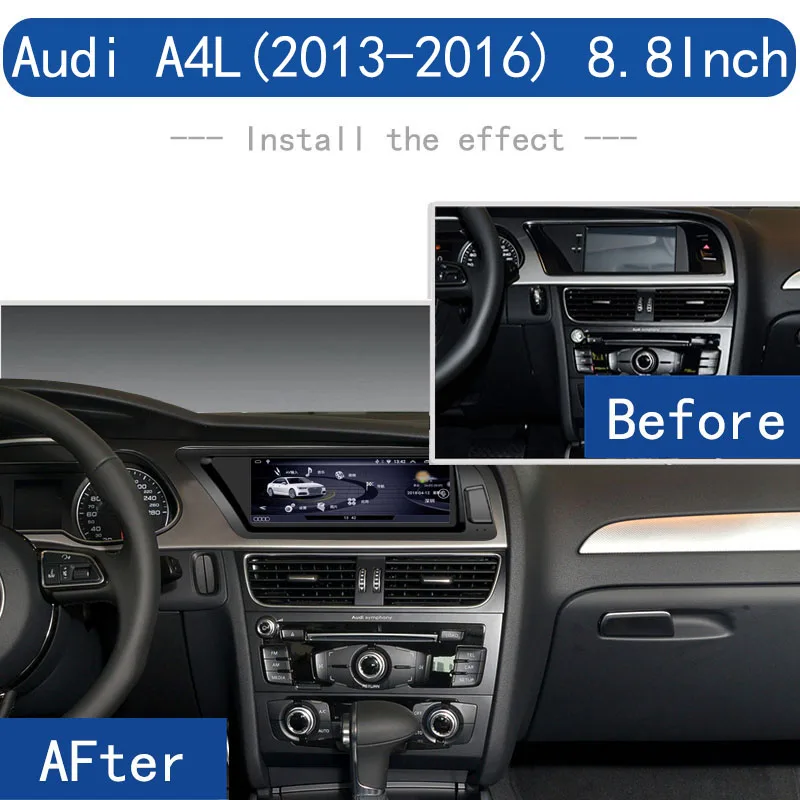Для Audi A4L 2013- Android 9,0 Автомобильный gps Мультимедиа Видео навигация 8,8 дюймов HD экран 2+ 32G радио wifi Bluetooth