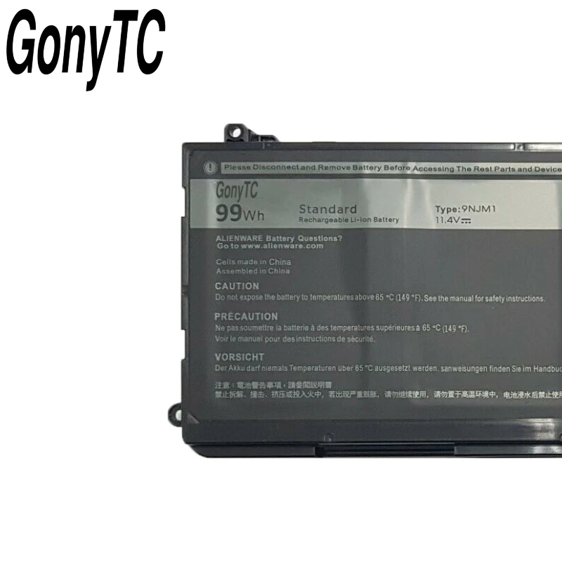 GONYTC оригинальный 9NJM1 Новый Сменный аккумулятор для ноутбука DELL Alienware 15 R3 17 R4 MG2YH HF250