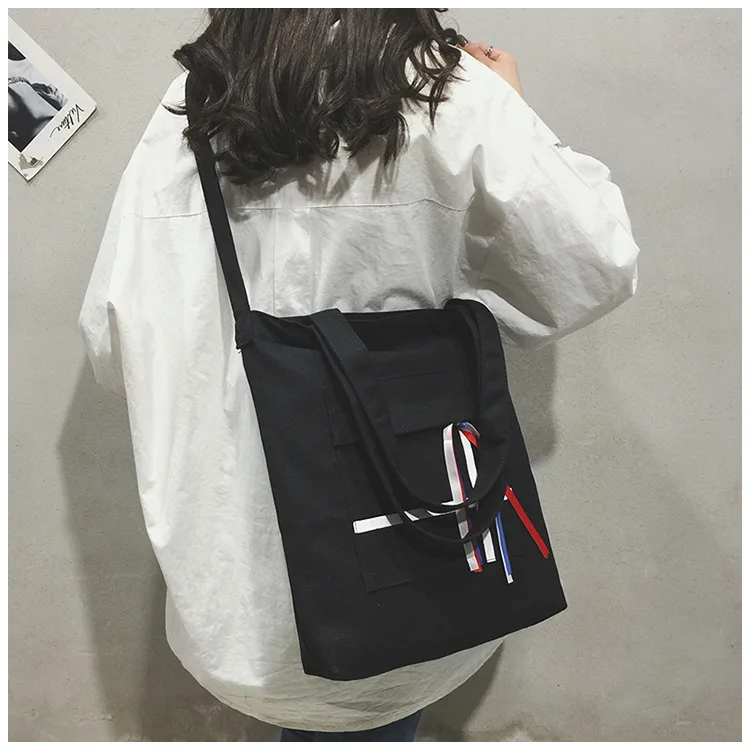Micro for Canvas Handbag Bag Women's New Style Korean-style Versatile Over-the-shoulder Bag Students Harajuku College Style