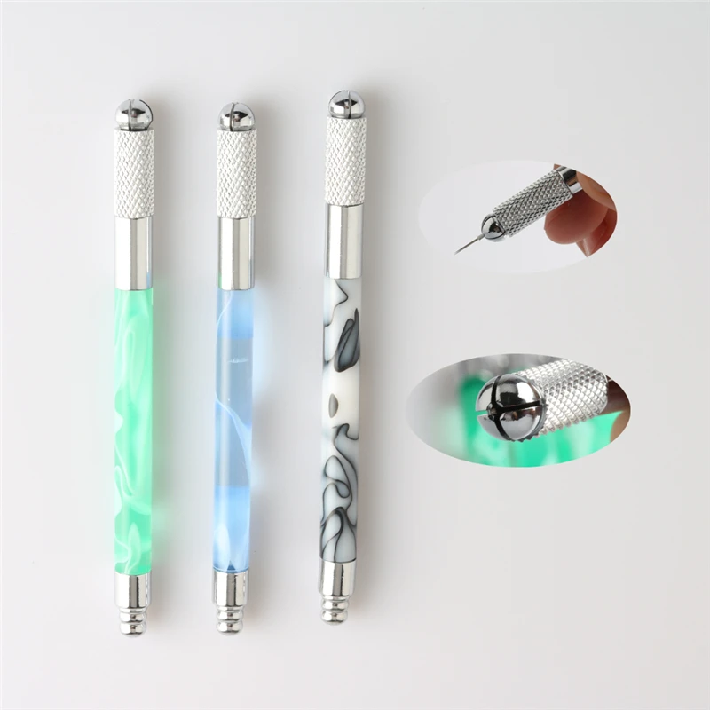Microblading Eyebrow Tattoo Pen Manual Permanent Makeup Rhinestone Handle Crystals With Free Shipping |