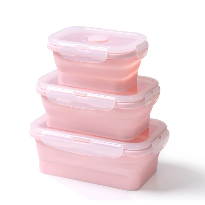 Контейнер для хранения продуктов, Ланч-бокс, складной, износостойкий, столовые приборы, силиконовый, для микроволновой печи, нагрев P666