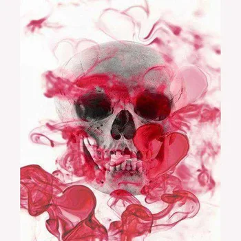 

5D Full Square Diamond Painting Red Skull Cross Stitch DIY Diamond Embroidery Scenery Full Round Rhinestones Home Decor Gift