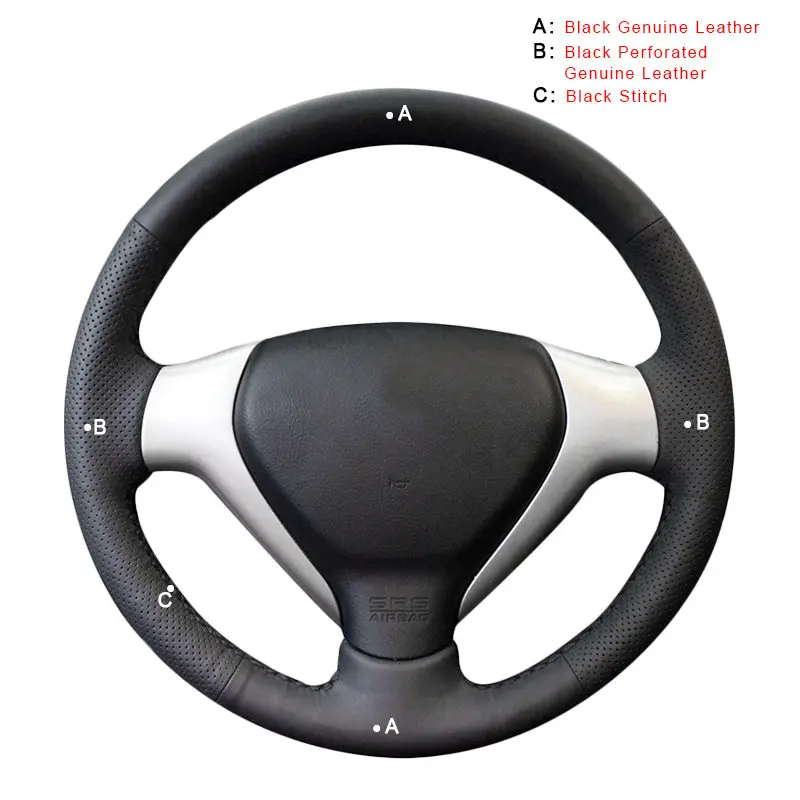 Авто оплетка на руль для Honda City 2007-2008 Fit 2007-2008 Jazz 2007-2008 DIY автомобильные Чехлы аксессуары для интерьера - Название цвета: Genuine Leather