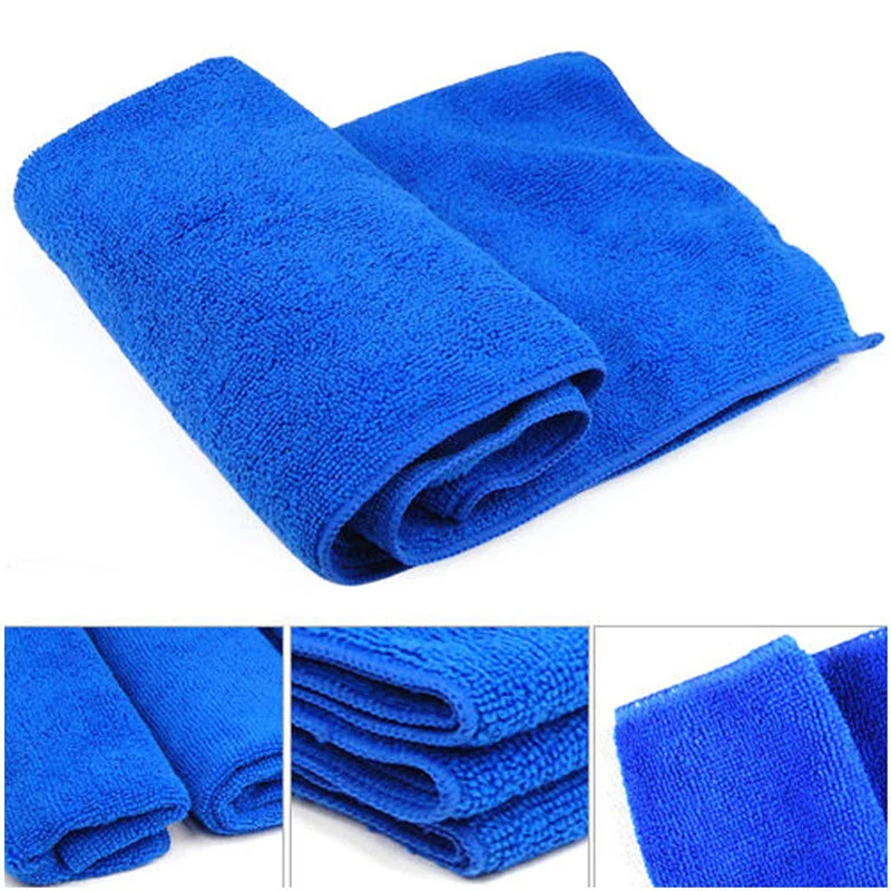 25* 25cm 10pcs Blue Microfiber Cleaning Cloth No-Scratch Rag Car Polishing Detailing Superfine Fiber Towel 25* 25cm 10pcs Blue Microfiber Cleaning Cloth No-Scratch Rag Car Polishing Detailing Superfine Fiber Towel