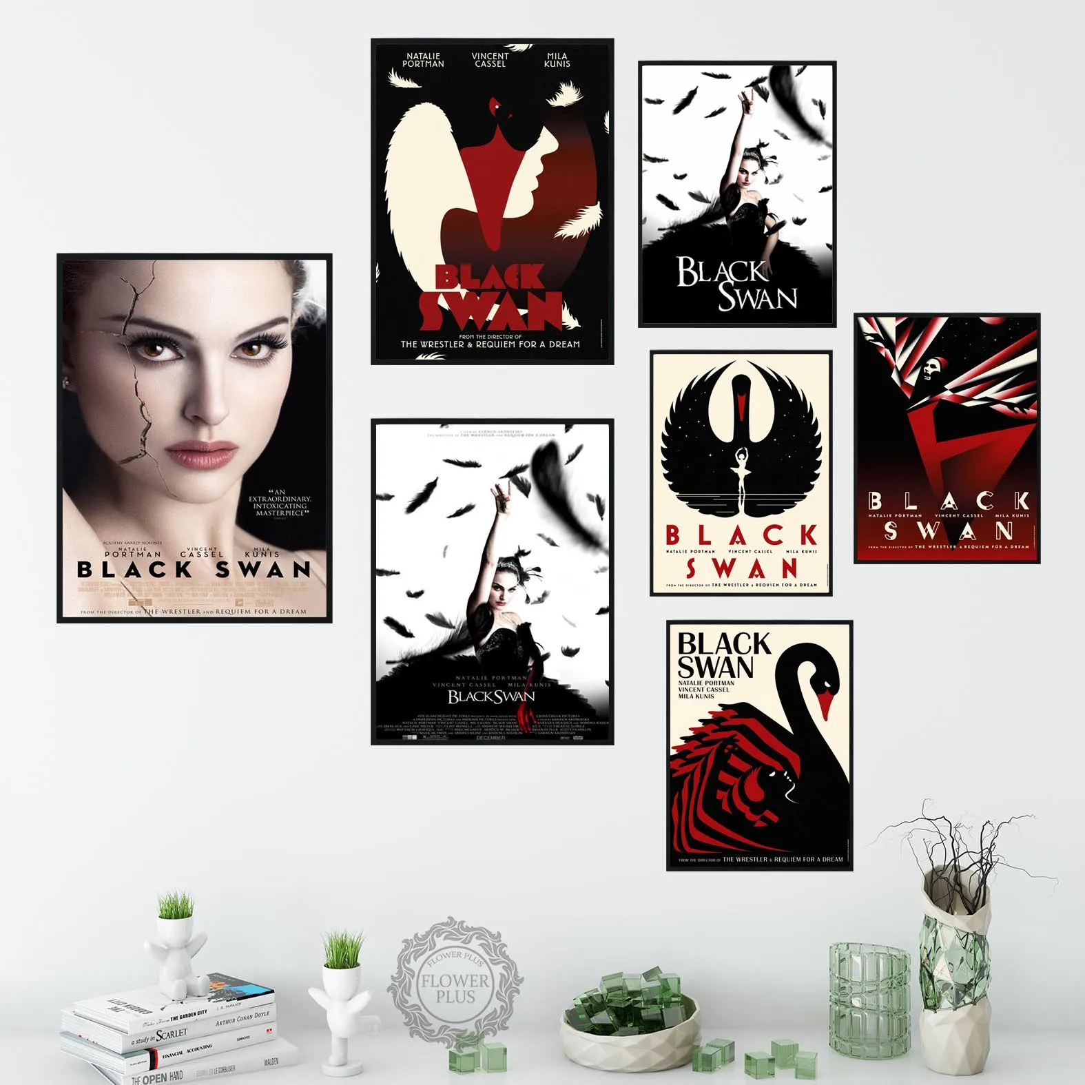 Черный картина &quotЛебедь&quot Home Decor Декор для гостиной плакаты wall Art Холст Картина