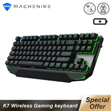 Machenike K7 mekanik klavye kablosuz klavye 87 tuşları oyun klavye Bluetooth 3.0 siyah anahtarı mavi anahtarı klavye