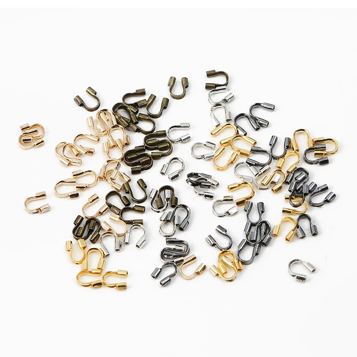 

100pcs/lot 4mm Wire Protectors Wire Guard Guardian Protectors loops U Shape Accessories Clasps Connector For Jewelry Making