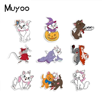

2019 New Marie Butterfly Acrylic Brooch Cute Cat Bag Clothing Accessories Broonch Epoxy Funny Brooches Pin