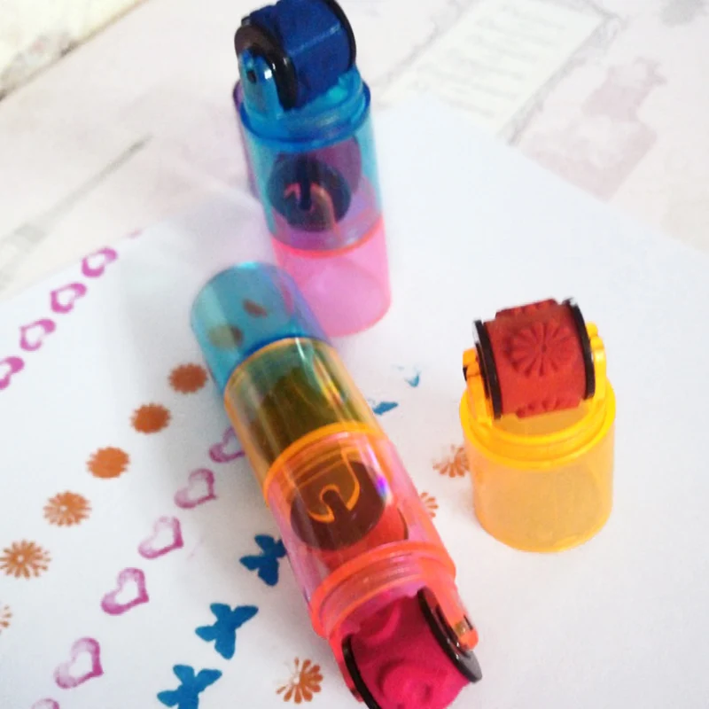 

1Pcs 3 knots Drawing Toys For Children Cycle Roller Stamp Without Ink Pad DIY Kids Handmade Painting Educational Toys Kids Gift