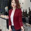 Red Blazer Women Long Sleeve Suit Jackets Femme Solid Black Single Button Coat Slim Fit Office Lady Coat Female Top 2021 Fall 5