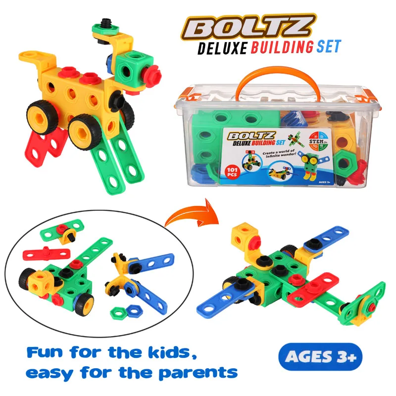 101 шт. завинчивающиеся блоки, игрушки для детей, сделай сам, пластиковые сборные инженерные блоки, строительные кирпичные развивающие игрушки, детские подарки
