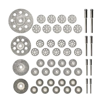 

Diamond Cutting Wheel 40PCS (25mm/22mm/18mm/16mm Each 10) with Mandrel (m) 8Pcs for Dremel Rotary Tool