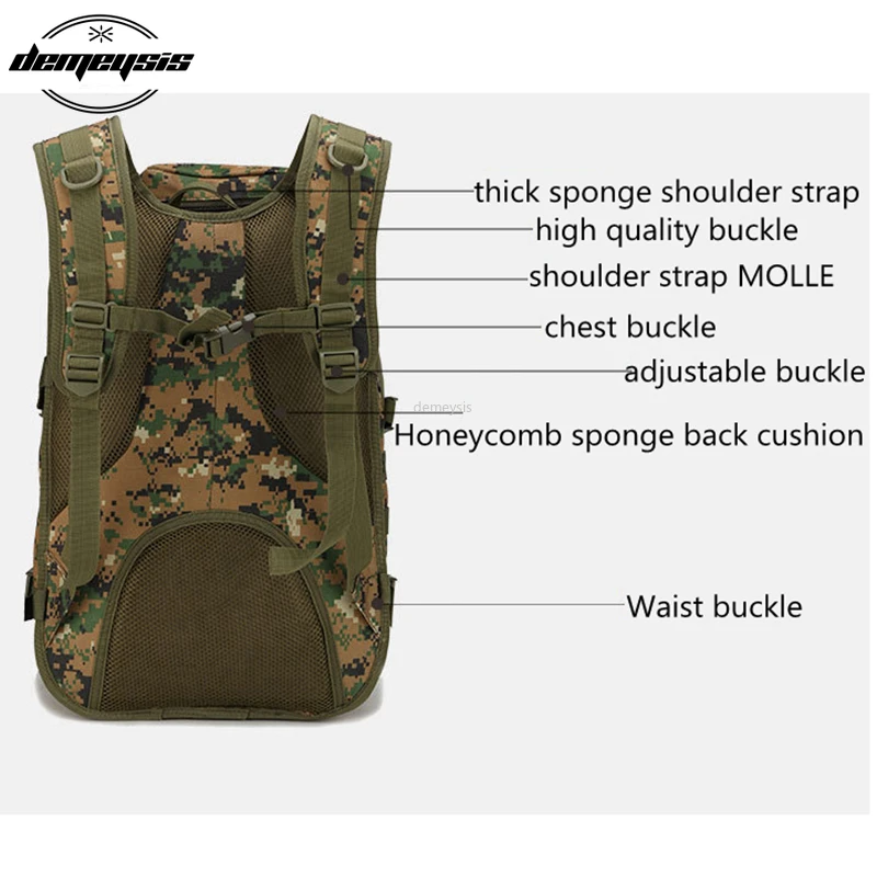 Large Tactical Men Backpack Waterproof Outdoor Sport Hiking Rucksack Camping Hunting 3D Military Bags