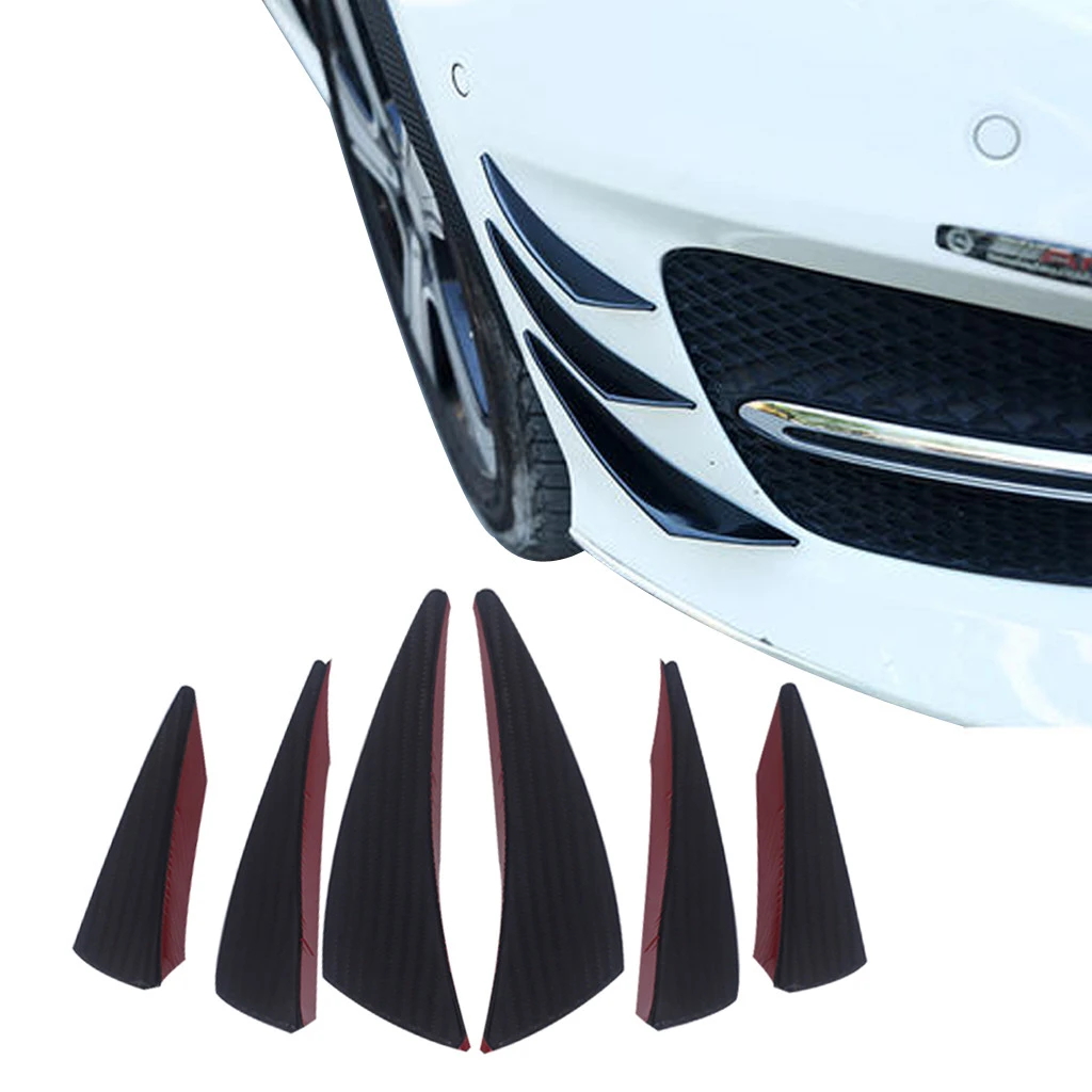 Universal Car Front Bumper Lip Splitter Body Spoiler Canards Refit Kits Black Hb