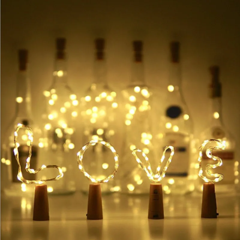 

Wine Bottle Cork Lights String 20 LED Fairy Lights Battery Power for Party Wedding Christmas Halloween Bar Decor Bottle Lights