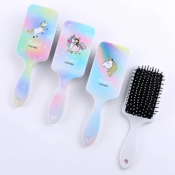 

1PCS Children Cartoon Unicorn Animal Anti-static Hair Brush Massage Comb Shower Wet Detangle Hair Brush Salon Hair Styling Tools