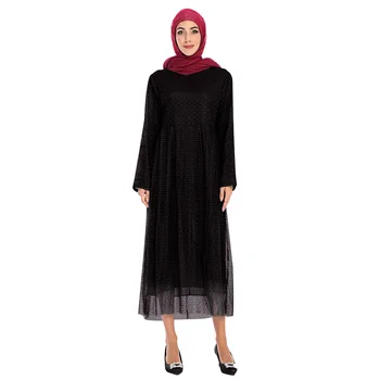 

Women Muslim Abaya Elegant Saudi Arab Abaya Dress Robe Dubai Turkish Hijab Islamic Prayer Clothing Muslimah Abaya Mesh Dress