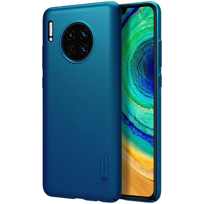 Для huawei mate 30 чехол Nillkin матовый щит жесткая задняя крышка из ПК матовый чехол для huawei mate 30 Чехол Подарочный держатель - Color: Blue