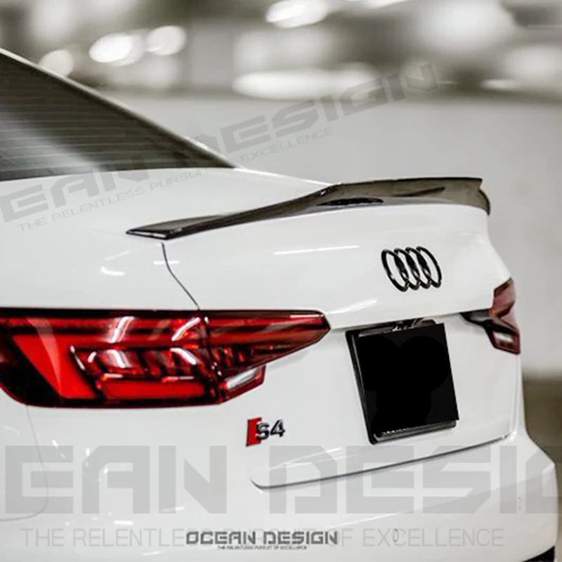 Для Audi S4 B9 4 Двери Седан- ZK стиль Высокое качество углеродного волокна заднего крыла крыши задняя коробка украшенный спойлер