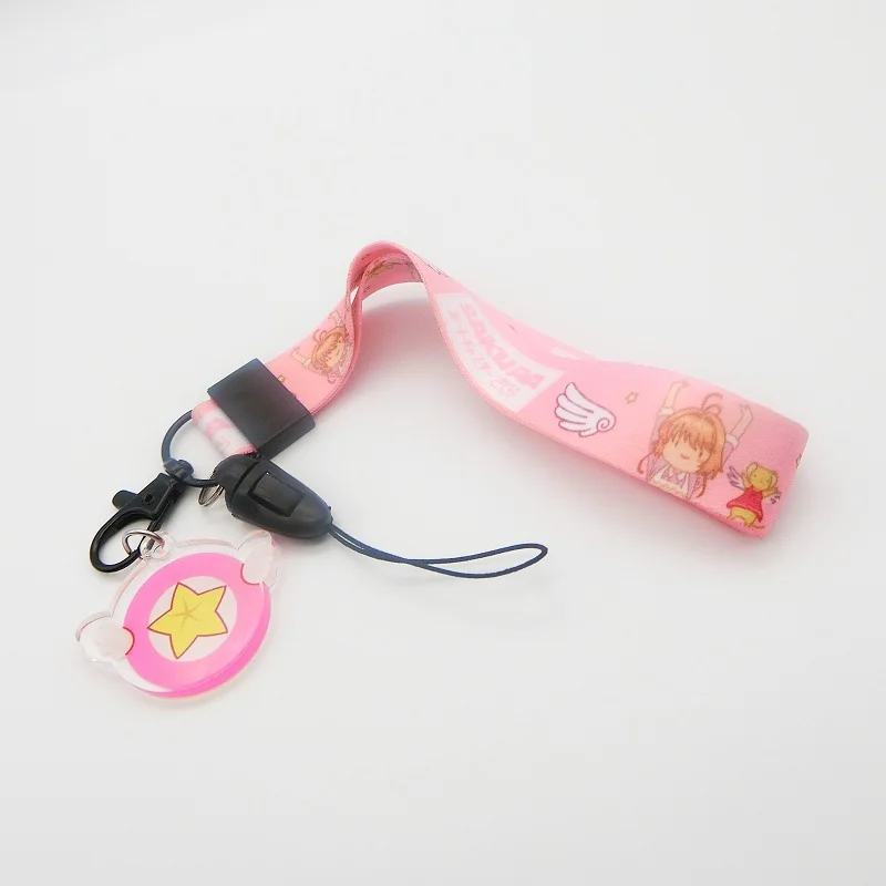 Cute Phone Charm Pink sailor moon Lanyard Wrist Strap For Keys ID Card S For iPhone 11 USB Badge Holder DIY Hang Rope keychain