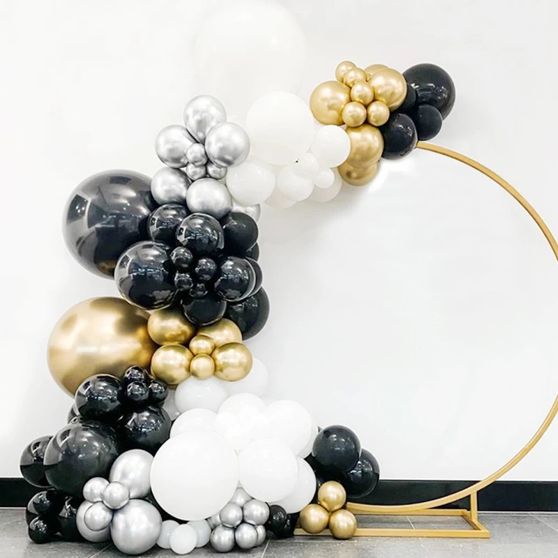 

120Pcs Gold Black Chrome Metallic Balloon Garland Arch Kit Christmas Eventdecor Globos Wedding Birthday Party Decorations Adult