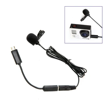 

BY-LM20 Pro 3.5mm Clip Sport Externe Microfoon Omnidirectional Clip Microfoon Mini USB for GoPro Hero 4 3 + 2 Video