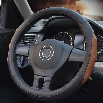 

Genuine Leather Car Steering Wheel Cover 35 36 37 38 39 40cm 14' 15' 16' diameter for Mercedes Benz Audi BMW Lexus Toyota honda