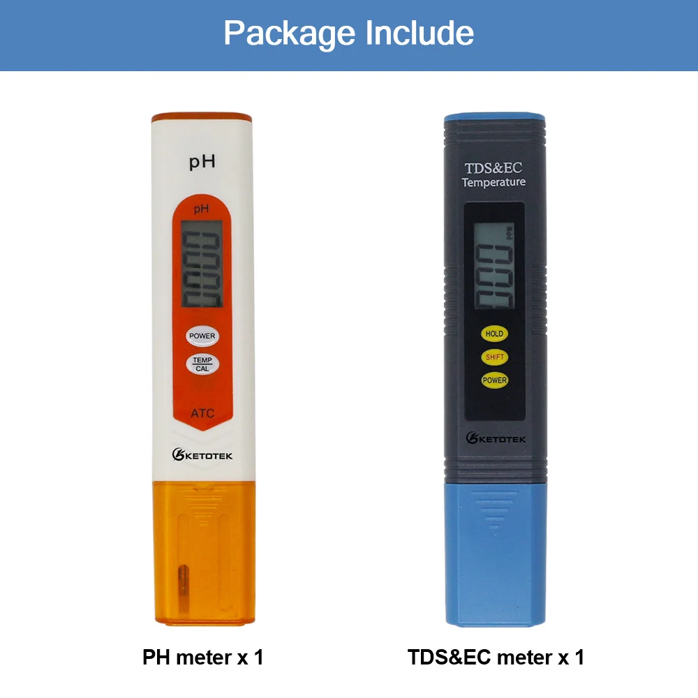 Two Meter No Box Ketotek переносной ЖК-цифровой рН-метр TDS EC измеритель РН-тестер термометр аквариум бассейн вода вино моча автоматическая калибровка - Цвет: Two Meter No Box
