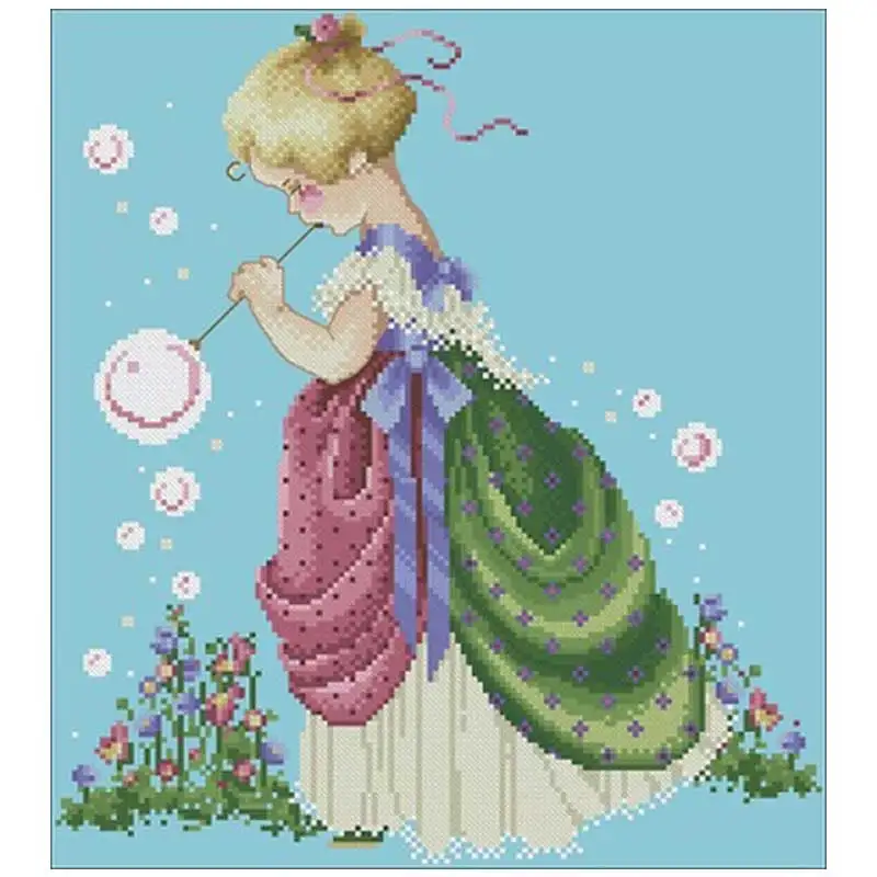 

Cotton threads Bubble girl patterns Counted Cross Stitch 11CT 14CT DIY Cross Stitch Kit Embroidery Needlework Sets home decor