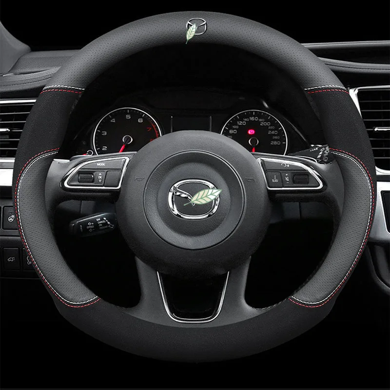Натуральная кожа чехол рулевого колеса автомобиля 15 дюймов/38 см для Mazda 2 3 5 6 8 Atenza