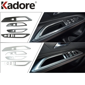 

Car Interior Accessories For Peugeot 3008 GT 2017-2020 Carbon Fiber Window Lift Switch Panel Decoration Frame Cover Trim