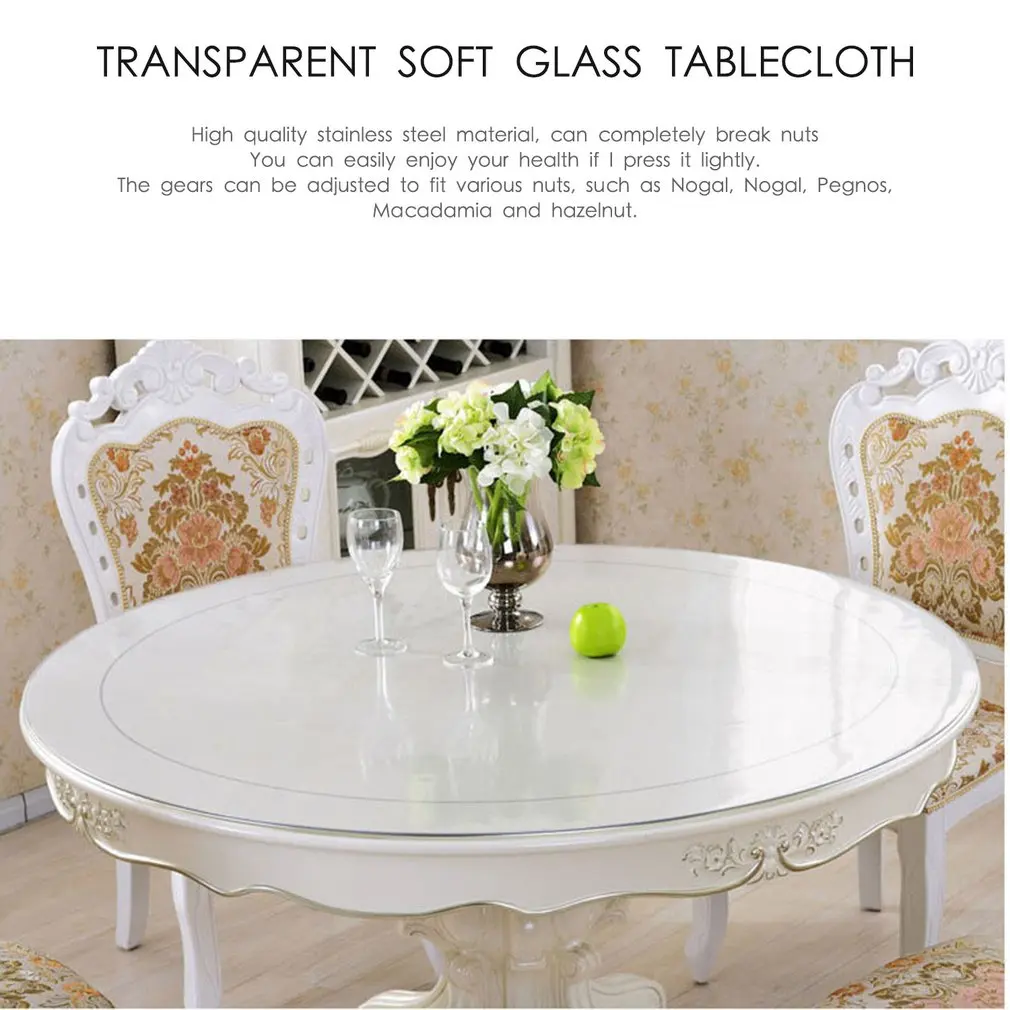 Прозрачная мягкая стеклянная скатерть круглый Настольный коврик из ПВХ Хрустальная Тарелка обеденная скатерть пластиковая мягкая доска водонепроницаемый Настольный коврик