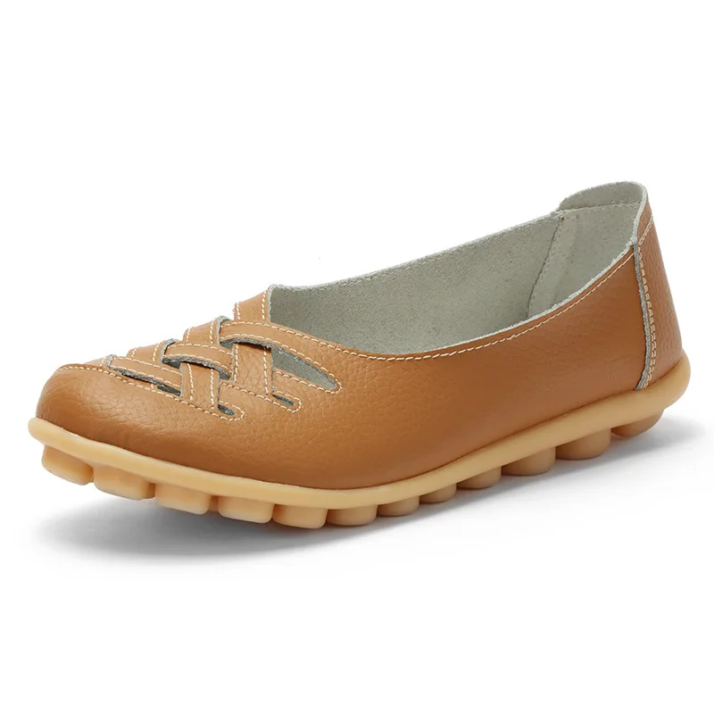 CEVABULE/сезон весна-осень; Туфли-оксфорды на полой подошве; материнская плоская обувь; сандалии на плоской подошве; обувь в горошек; дышащая женская обувь; CQY-B1199 - Цвет: Light brown