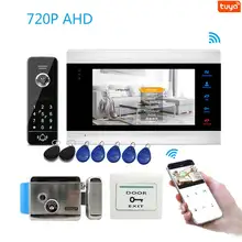 Bewegungserkennung 720P AHD WIFI Video Intercom Tür Telefon System Code RFID Türklingel Kamera Tuya APP Remote Entsperren Elektrische schloss