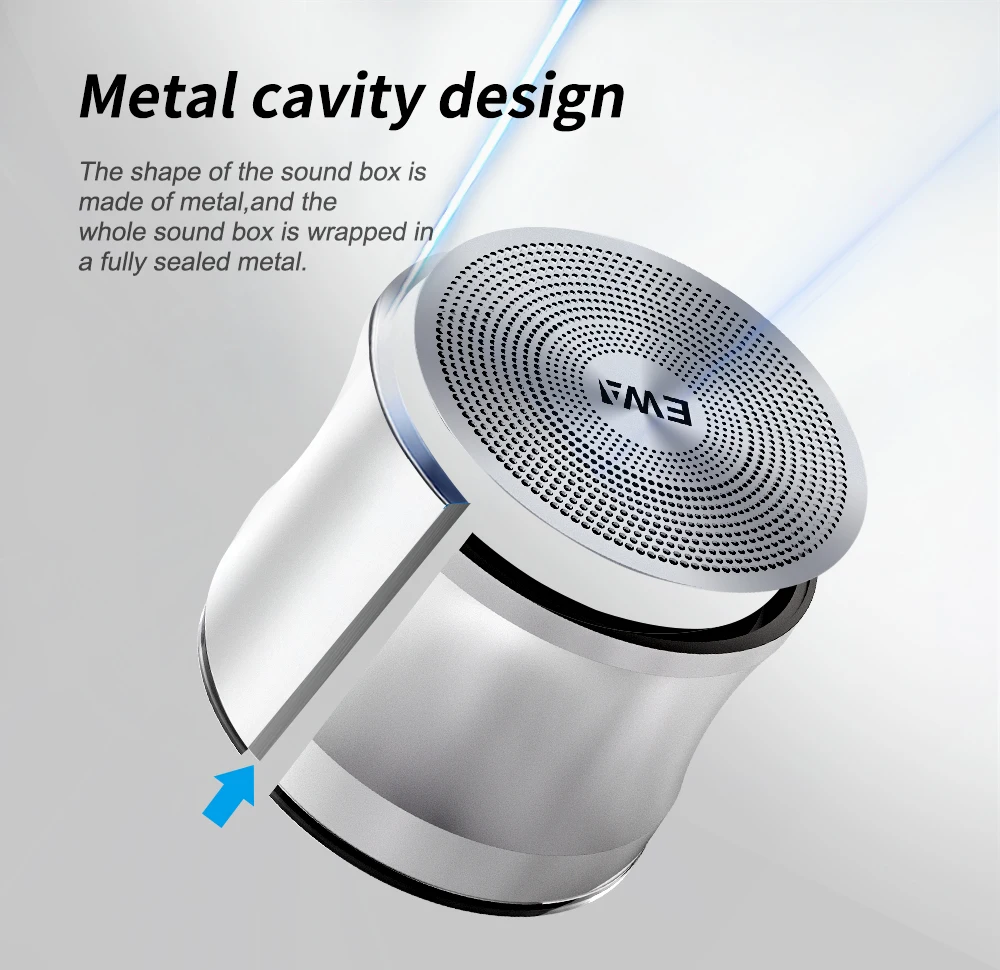 EWA A109 TWS Bluetooth Speaker Metal Portable Music Speakers With AUX-IN, Micro SD, Microphone, Hands-Free For Home Sound Box