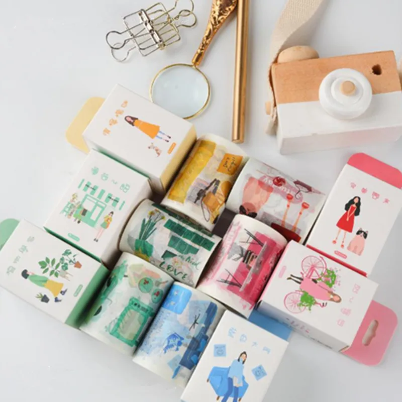 

Leisure Time Series Washi Tape Adhesive Tape DIY Scrapbooking Sticker Label Masking Tape Student school Stationery Supplies Gift