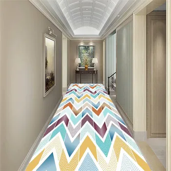 

Nordic Geometric Wave Corridor Mat Flannel Non-slip Bedroom Kitchen Rugs Floor Mat Living Room Area Rug 3D Corridor Carpets