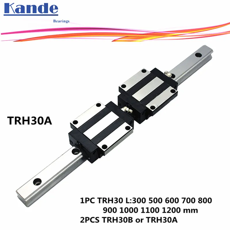 Precision Rail 1PC TRH30 Linear Guide Color : TRH30A, Size : 1100mm Huh-DAOGUI 2PCS TRH30B Block L 300-1200 Mm for CNC 