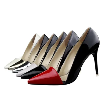 

Basic So Nice Kate Leopard PVC Pumps Sexy Women High Heels Pointed Toe Party Dress Wedding Shoes patent Leather Tacones Mujer