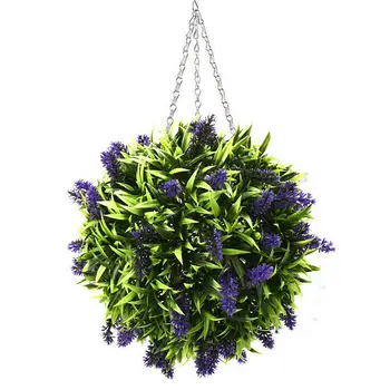 

Hanging Topiary Ball Lavender Artificial Garden Flower Plant Decoration Basket 20Cm