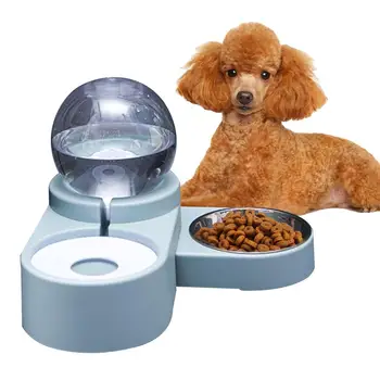

Bubble Pet Feeder Drink Water Dual Use Double Bowl Spherical Kettle Not Wet Mouth Basin Fountain For Cat Dog Water Dispenser
